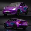 1: 24 Tesla Model Y Leichtmetall-Neuenergie-Fahrzeugmodell-Ornamente mit audiovisuellen Geschenken