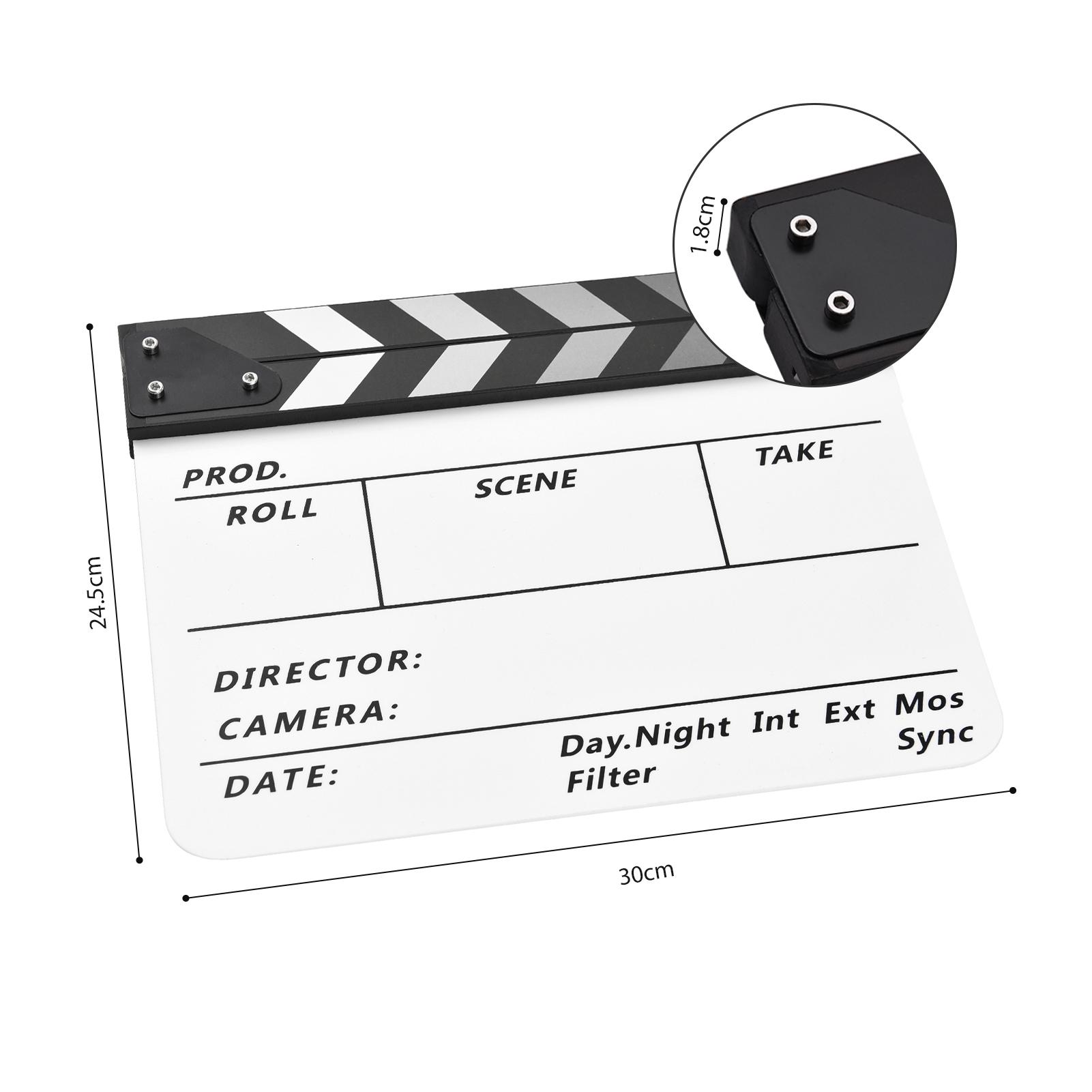 Acryl Klapbord Film Klapbord Filmregisseur's Slate Cut Actiescène Klapbord Film Slate Whiteboard Film Klapbord