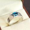 London Blue Topaz Oval Gemstone With 925 Sterling Silver Ring For Men's #B221 JL375675959026