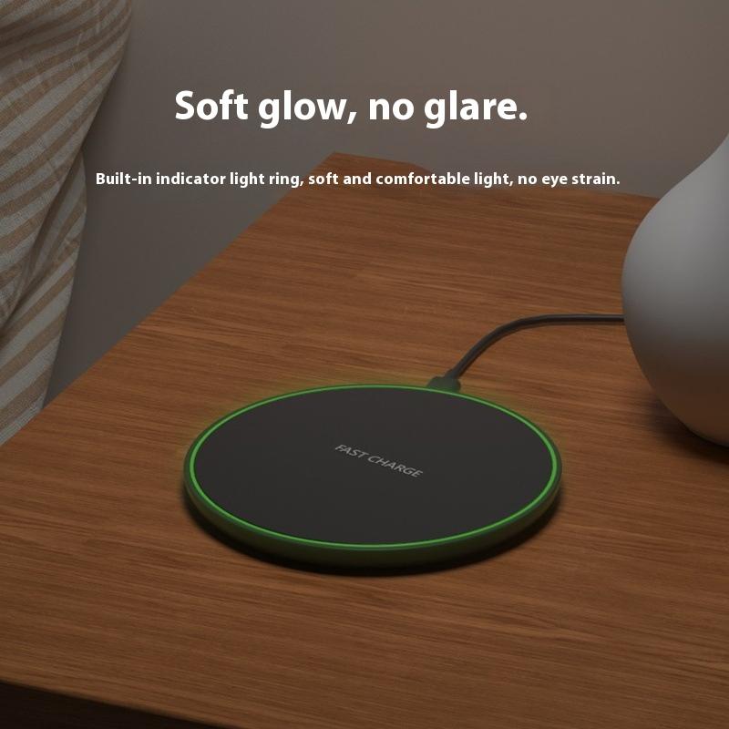 Ultra-thin Round QI15W Wireless Charger Gift Is Suitable for Apple Huawei 10W Desktop Mobile Phone Wireless Charging