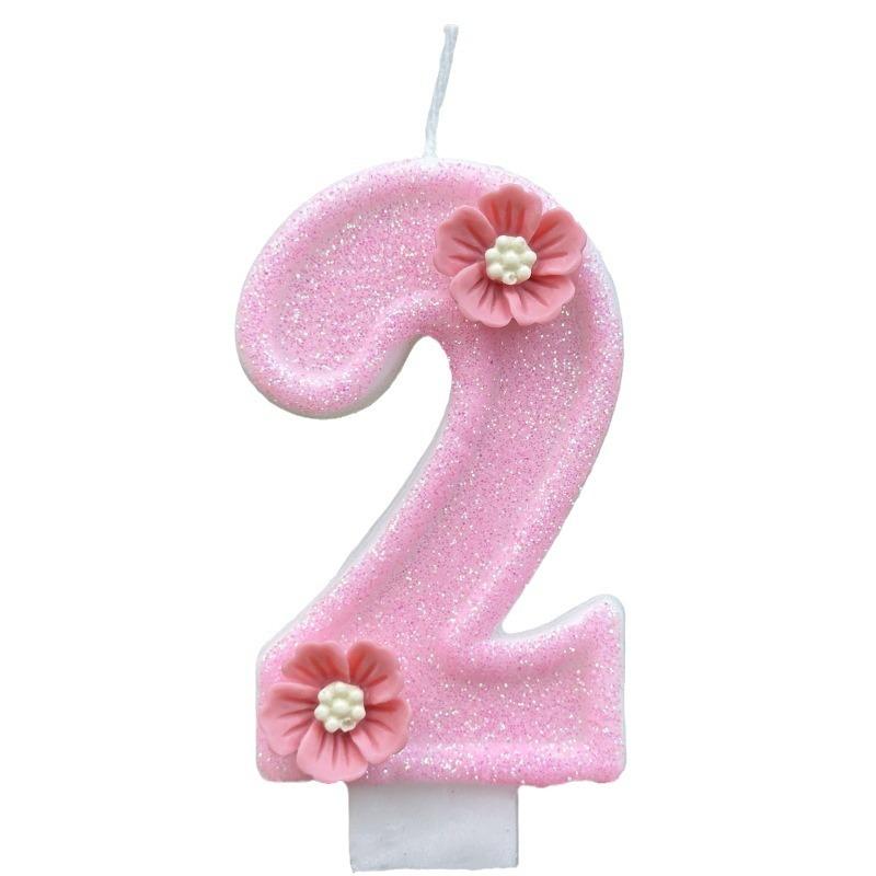 Creative Digital Birthday Candle Cake Party Decoration Birthday Wax Diy Pink