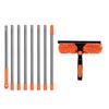 Manual Window Squeegee Cleaning Kit with Extension Pole Long Pole Stainless Steel Chenille Cloth Glass Wiper Scrubber