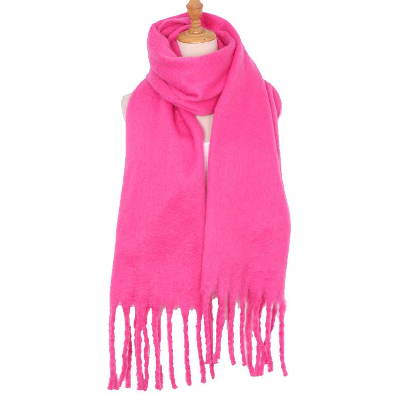 Solid Color Scarf For Women Super Thick Warm In Winter Big Shawl Plush White Snow Scarf  Design Unisex Foulard