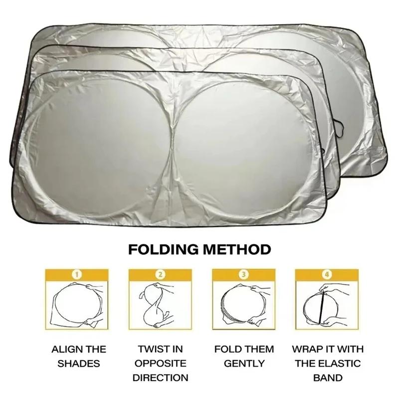 Car Windshield Sun Shade Anti-UV Interior Protector Folding Sunshade Cover Visor Auto Accessories Windscreen ParasolWindshield Sunshades 1