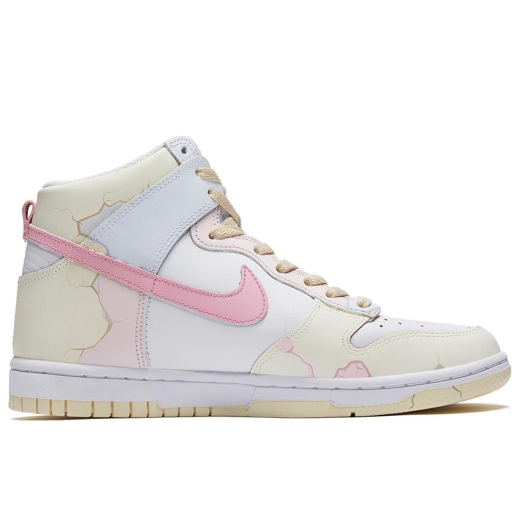 Nike Dunk Skateboard Shoes Women's High top Beige Yellow/Blue/Pink DD1869-108(TeamM-)