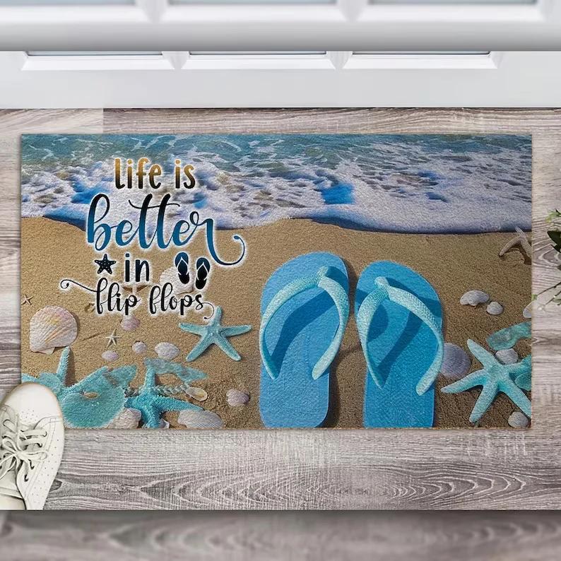 Sonnenaufgang am Strand Teppich Tropische Strandteppiche Ansichtsteppiche Automatte Einzugsgeschenk Geschenkteppich Außenteppich Akzentteppich