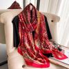 Wysokiej jakości luksusowe jedwabne szale z pałąkiem na głowę szaliki szalik dla kobiet łańcuszek jedwabny szal damski dekoracyjny szal