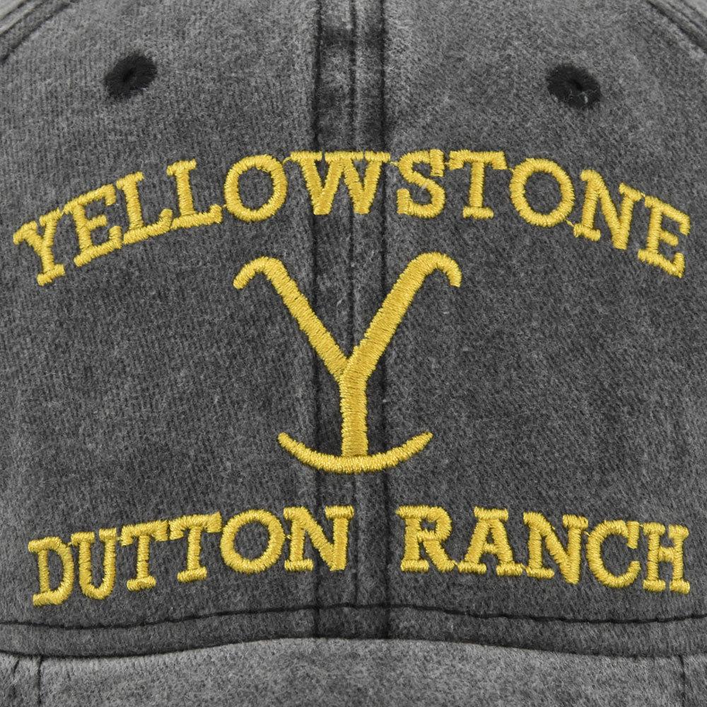 Yellowstone Embroidered Baseball Cap: Washed, Distressed Duckbill with Curved Brim