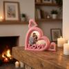 Plastic Heart Shaped Photo Stand LOVE Letter Design Desktop Photo Frame Office Desktop