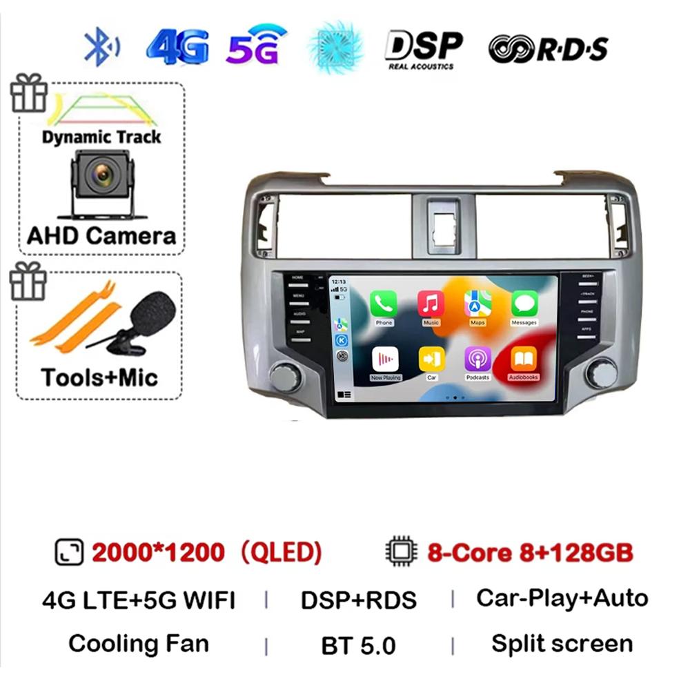 2Din Android 14 Auto Radio Per Toyota 4Runner 2014 - 2025 Lettore Multimediale WiFi BT Carplay 4G GPS