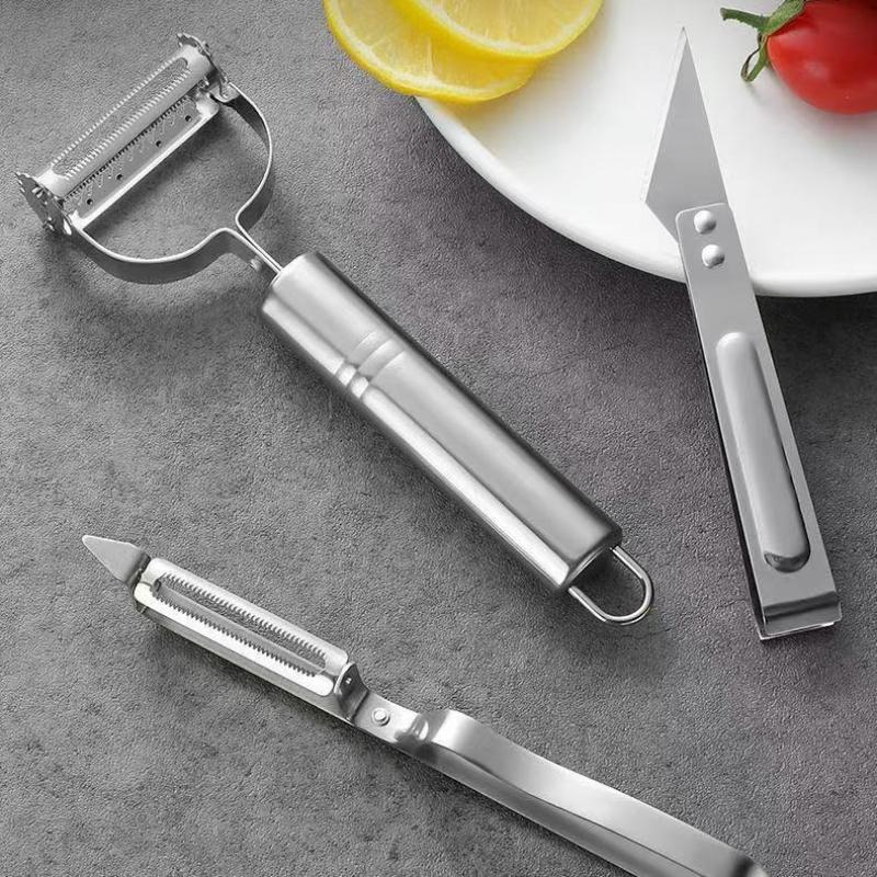 

Овощечистка высокого качества Кухонные аксессуары Инструменты для приготовления пищи Овощечистка из нержавеющей стали 304 17 см Многофункциональная овощечистка для картофеля Двойная строгалка-терка stainless steel 3pcs