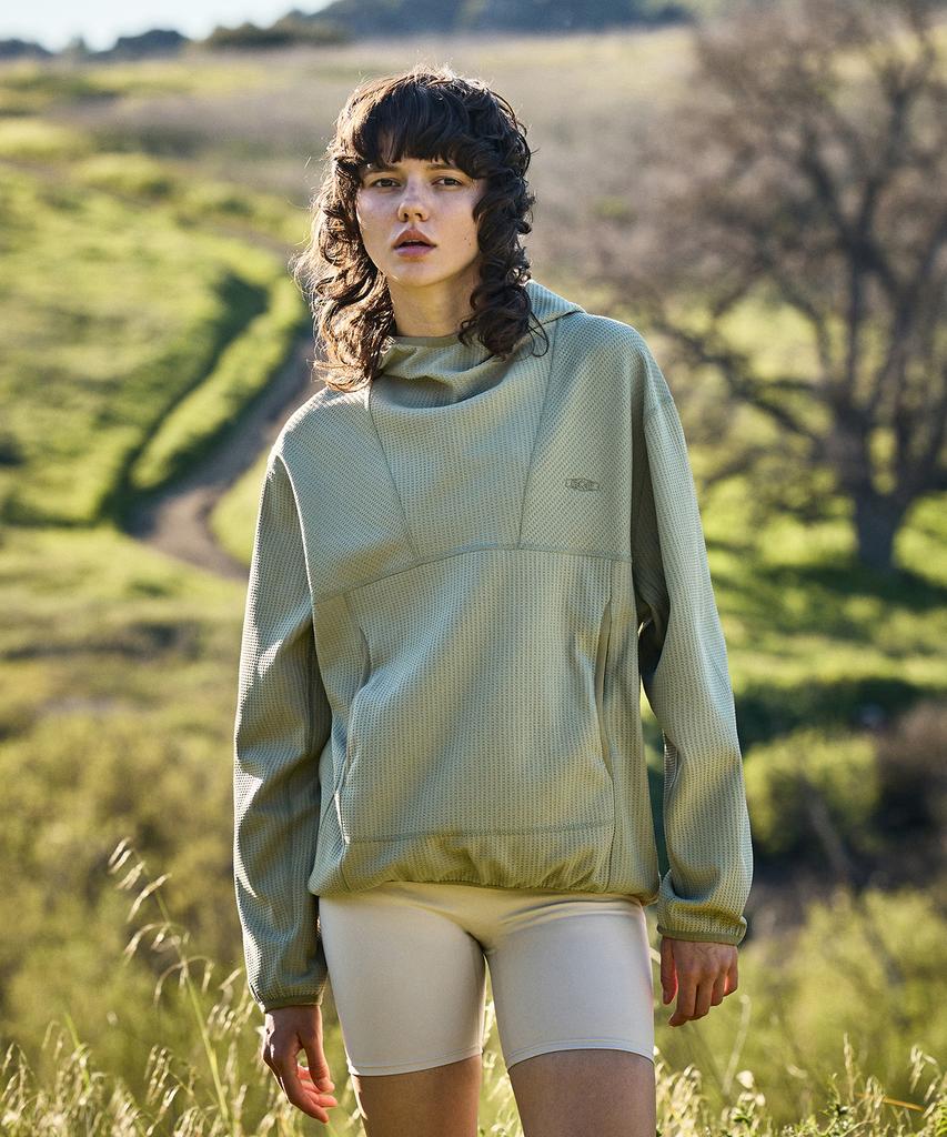 Aqe Waffle Hoodie Light Khaki Fht2045