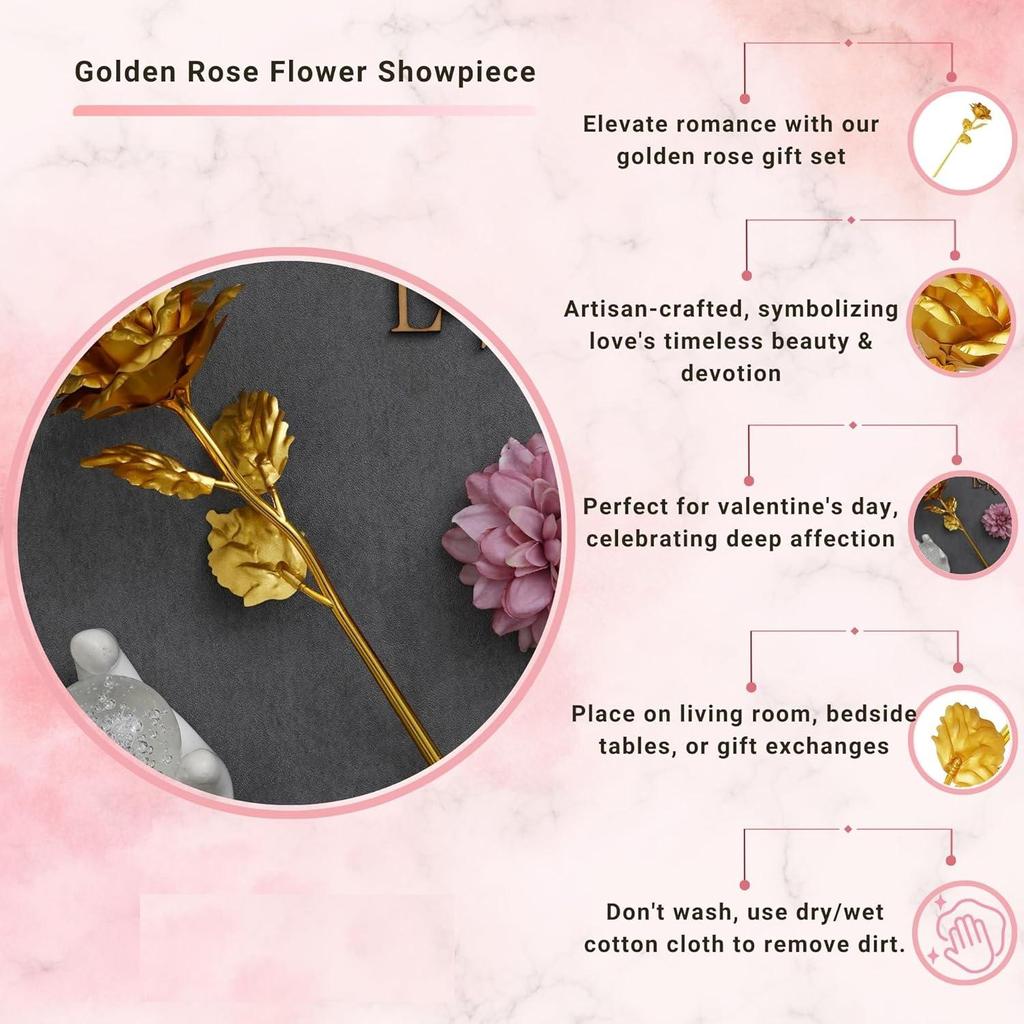 Beste Wünsche Künstliche Rose Blume Dekorative Schaustück Geschenk | Valentinstagsgeschenk für Freundin Freund | Valentinstag Dekoartikel
