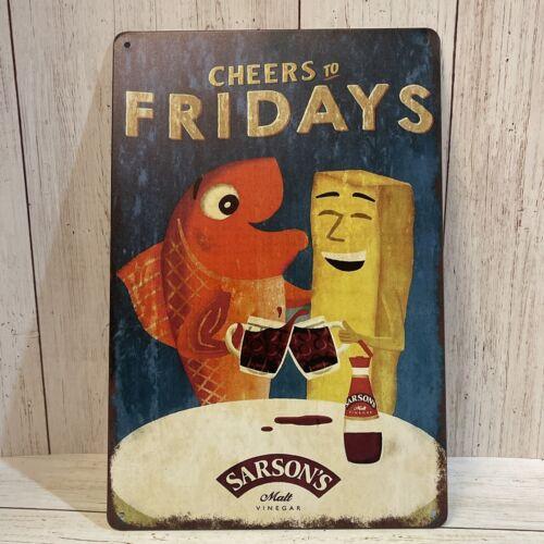 

Cheers To Friday Sarsons a Malt Vinegar Tin Sign Fish And ChipsAluminumtin sign 20x30cm（7.8x11.8inch）