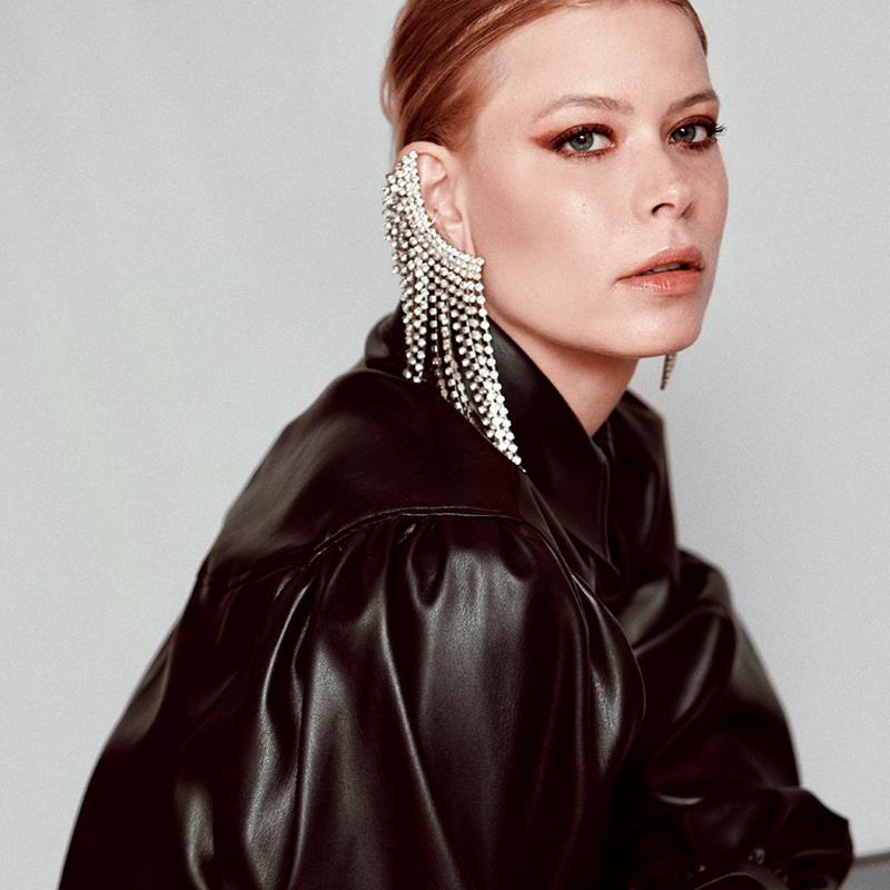 Stonefnas Long Tassel Ear Clip Earrings No Piercing for Women Girls 2022 Ear Cff Unusual 2022 Trend New Women's Jewelry Luxury