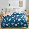 Chic Elegant Flowers Duvet Cover Fresh Floral Printed Cotton Skin-friendly Soft Quilt Cover with Zipper Queen King Size Bedding