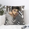 Eren Yeager Jaeger Attack on Titan Pillowcase Printed Fabric Cover Decorations  Throw Pillow Case Cover Car Square 45*45cm