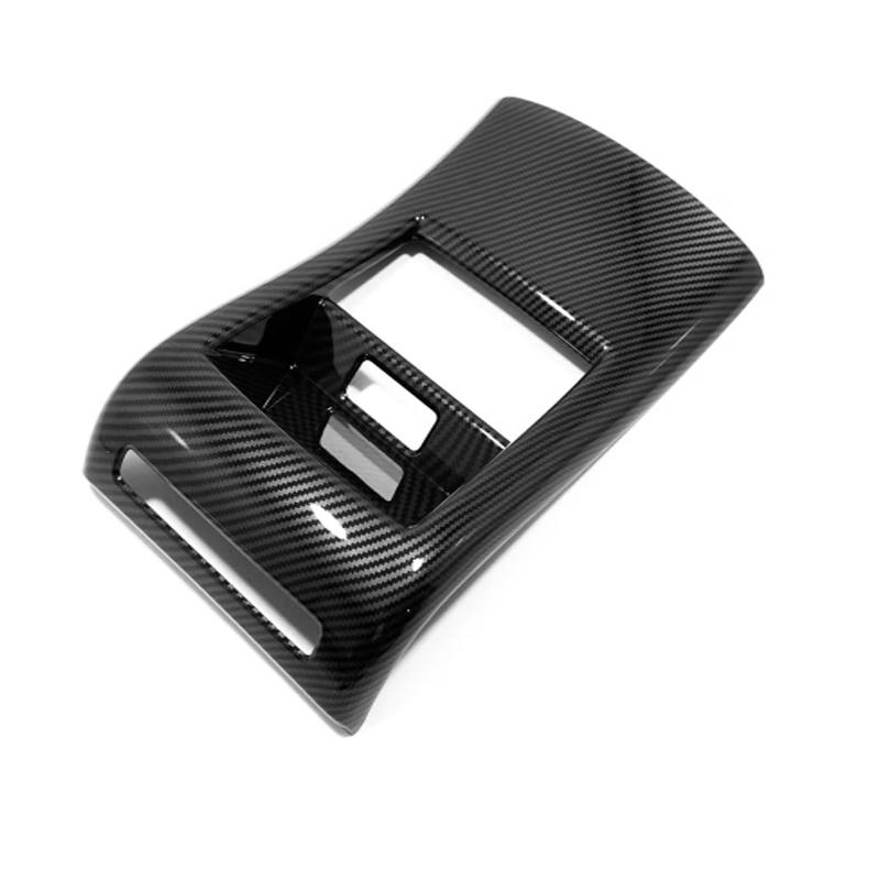 For BYD ATTO 3 YUAN PLUS   ABS Carbonfiber Black Rear Air Condition Outlet Back Anti Kick AC Vents Panle Protector Frame
