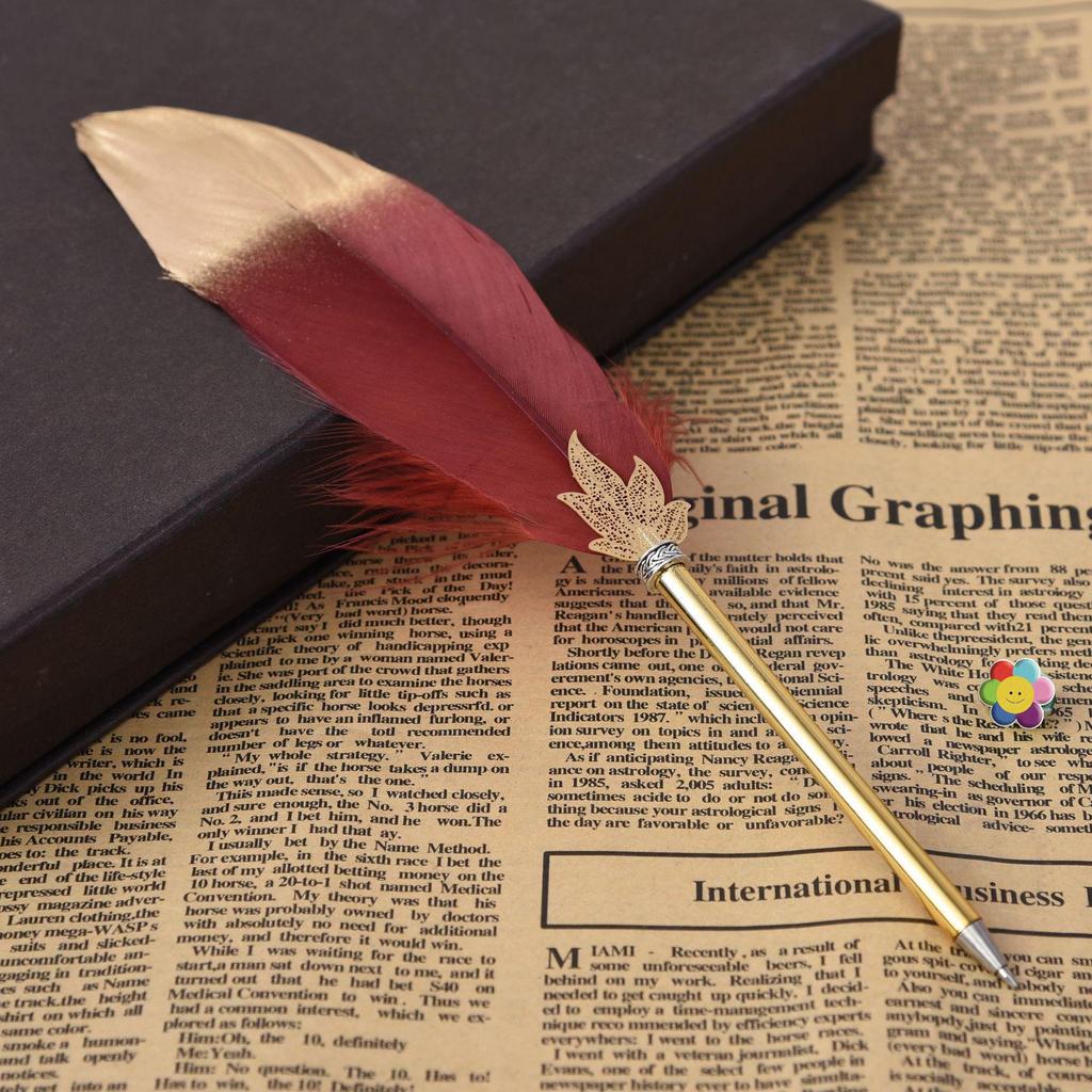 Maple Leaf Creative Quill Ballpoint Pen – Ideal Christmas Gift, Student Prize, Signature Pen, or Souvenir.