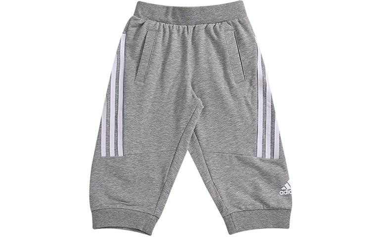 Adidas Kids Bottom Striped Multicolor Capri Sweatpants Kids Gray IA8253 116