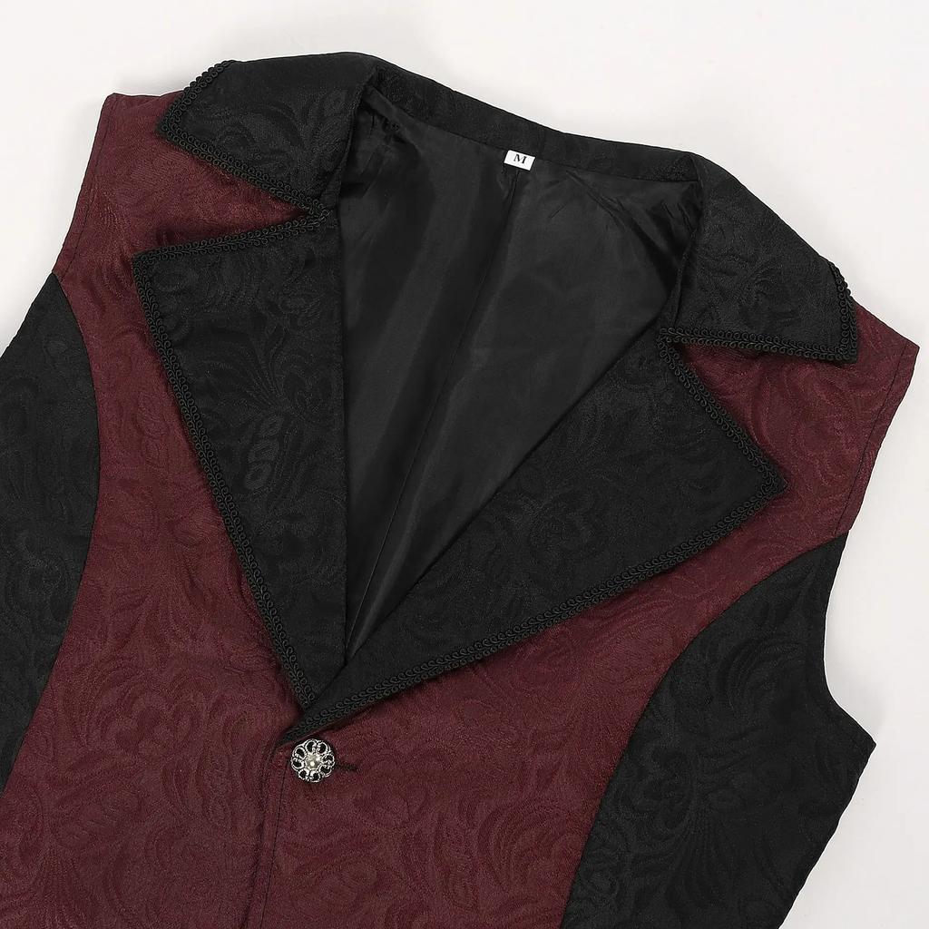 Herren Mittelalterliche Kleidung Retro Lässige Weste Halloween Smoking Jacke Mittelalterliches Kostüm Ärmellos Revers Gentleman Party Renaissance Gehrock