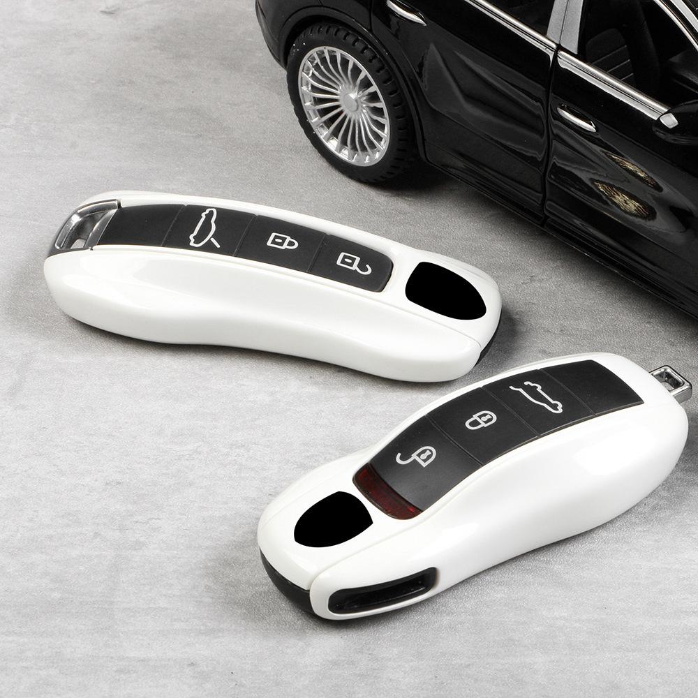 For Porsche Solid Color Key Case Cayenne Macan718 Taycan911 Pallamera Pure White