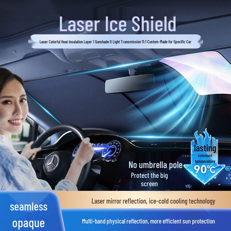 Yulan Car Sunshade Panel - Heat Insulation & Light Blocking Curtain for Front Windshield