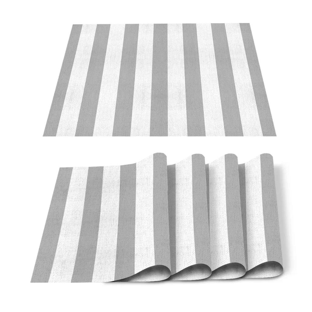 1PC Black White Stripes Pattern Table Mat Kitchen Decoration Placemat   For Wedding Dining Accessories
