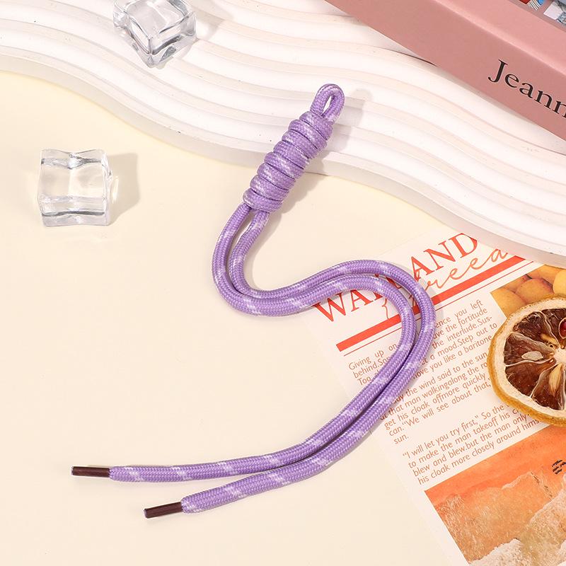 Handmade Colorful Woven Rope Polyester Phone Lanyard Keychain Charm