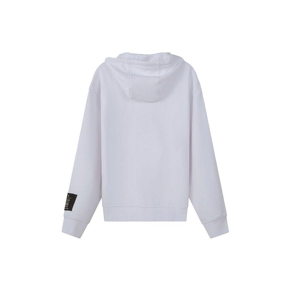 Armani Exchange Solid Color Cotton Embroidered Logo Hoodie Men hoodies White 8NZMPW-ZJ8WZ-1100