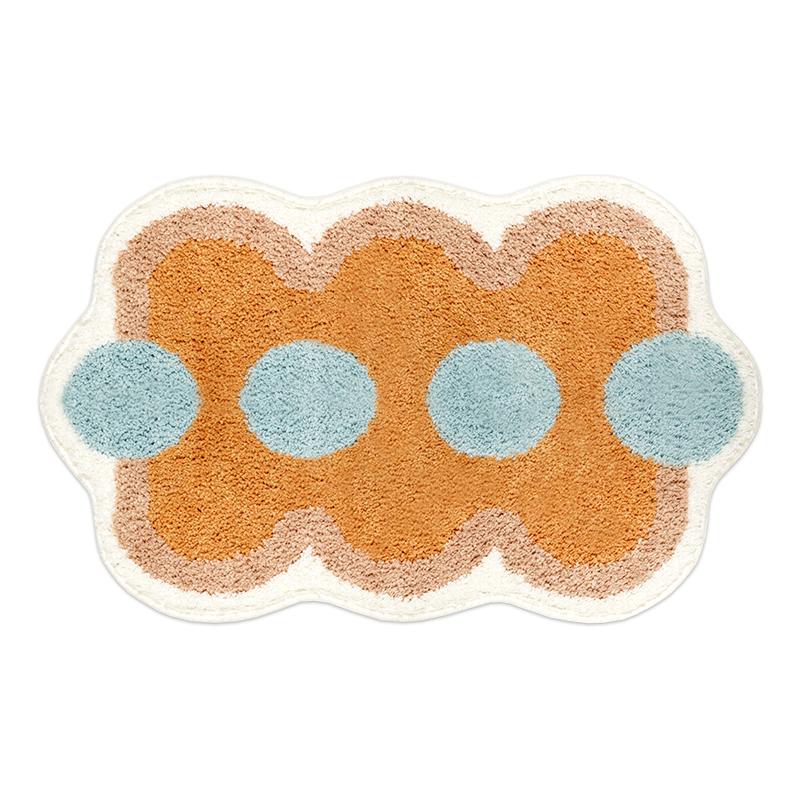

Geometric Tufting Bathroom Mat Soft Fluffy Rug Bedroom Bedside Carpet Doormat Floor Anti Slip Pad Aesthetic Home Room Decor 40x60cm