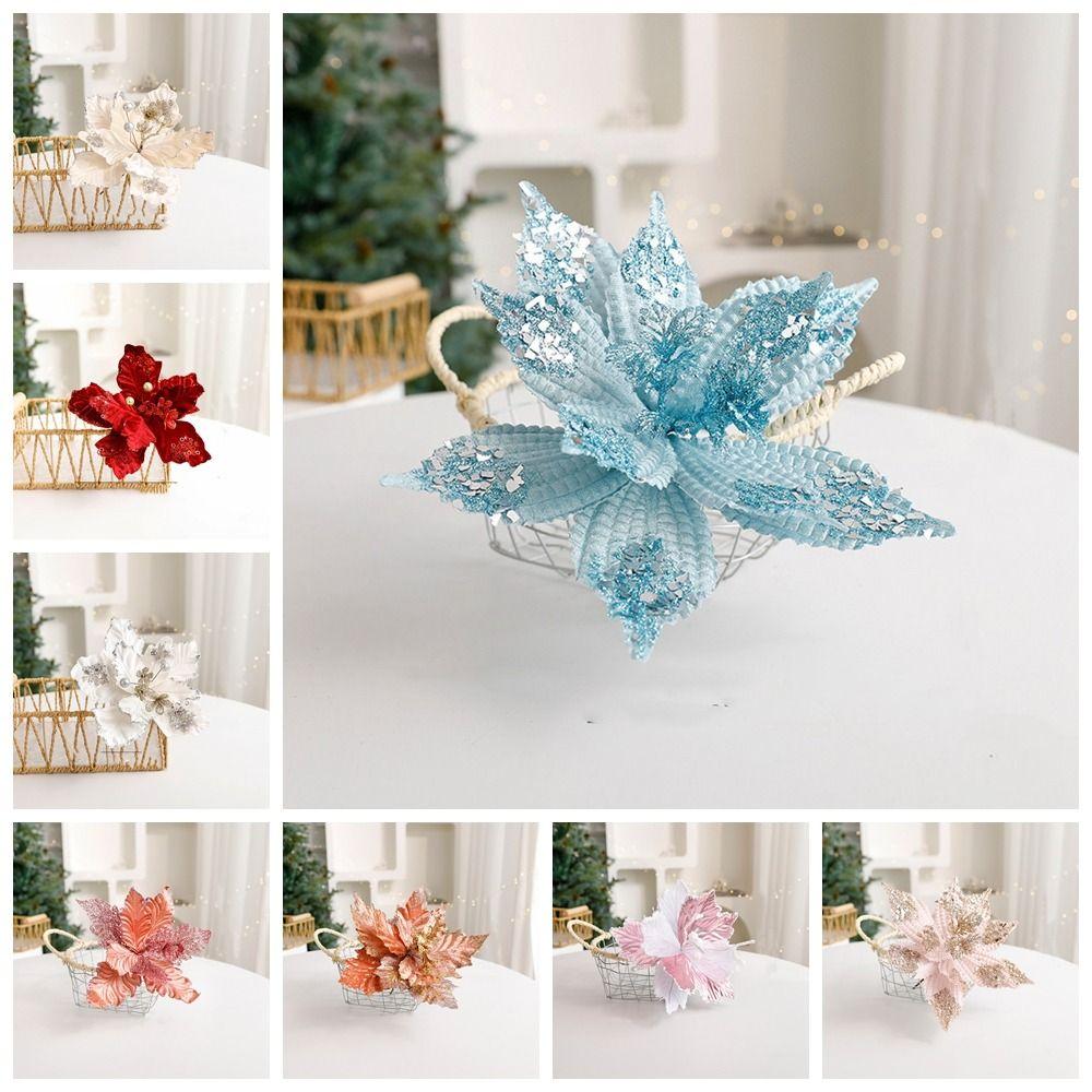 Handmade Simulated Christmas Flower Multi-color Xmas Tree Ornaments  Event Layout