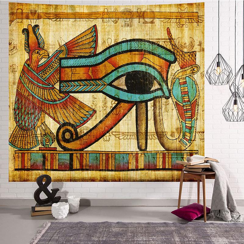 Oude cultuur print hippie geel oud Egyptisch wandtapijt wandhanger Egyptisch wandtapijt wandbekleding huisdecoratie vintage