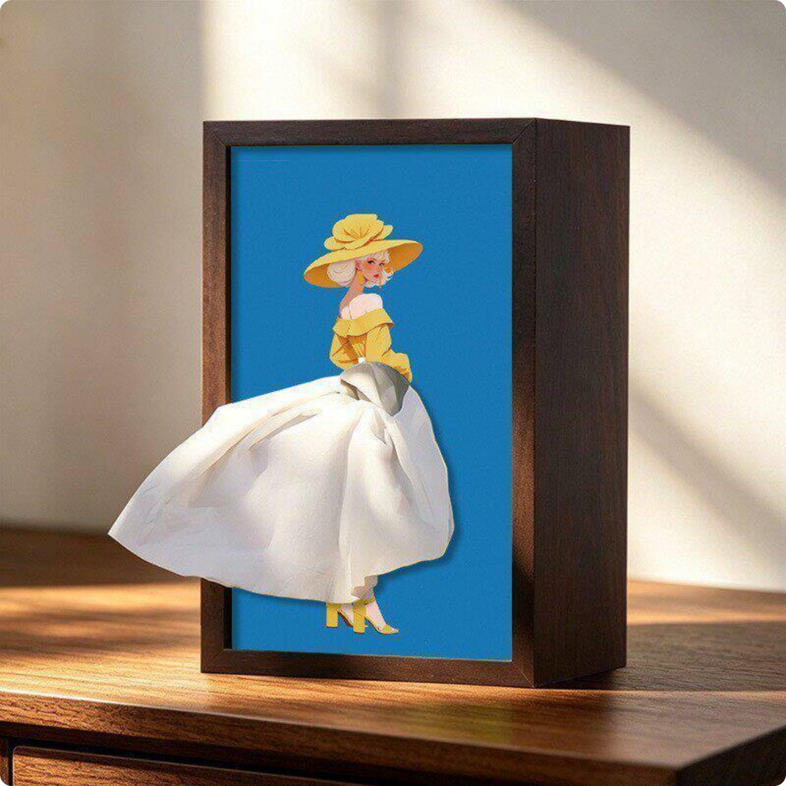 Decorative Tissue Box Cover Illustrated Rectangular Tissue Box Cover Table Decor Easy to Refill Household Item Lightweight