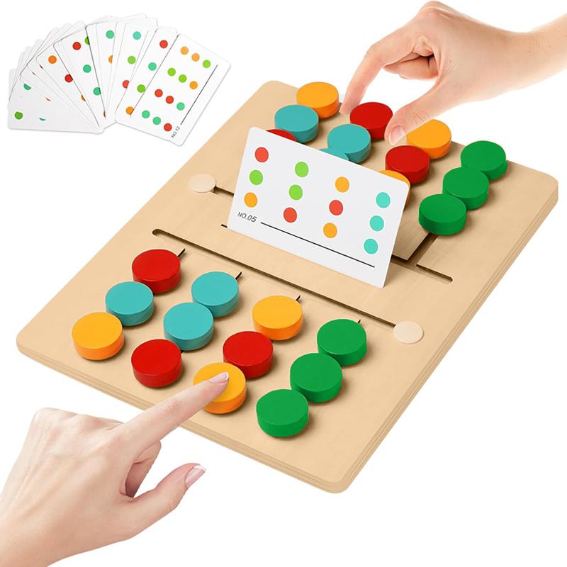 Montessori Color Matching Learning Toys Sliding Puzzle For Kids 3 4 5 6 7 Years Old Preschool Logic Game Brain Teasers Boys Girl
