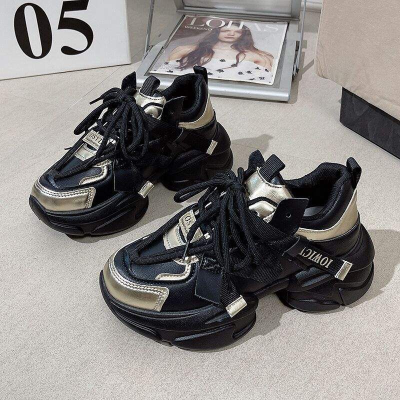 

White dad shoes children autumn and winter velvet versatile super fire 2025 new inner height increase women s shoes platform sports shoes 39