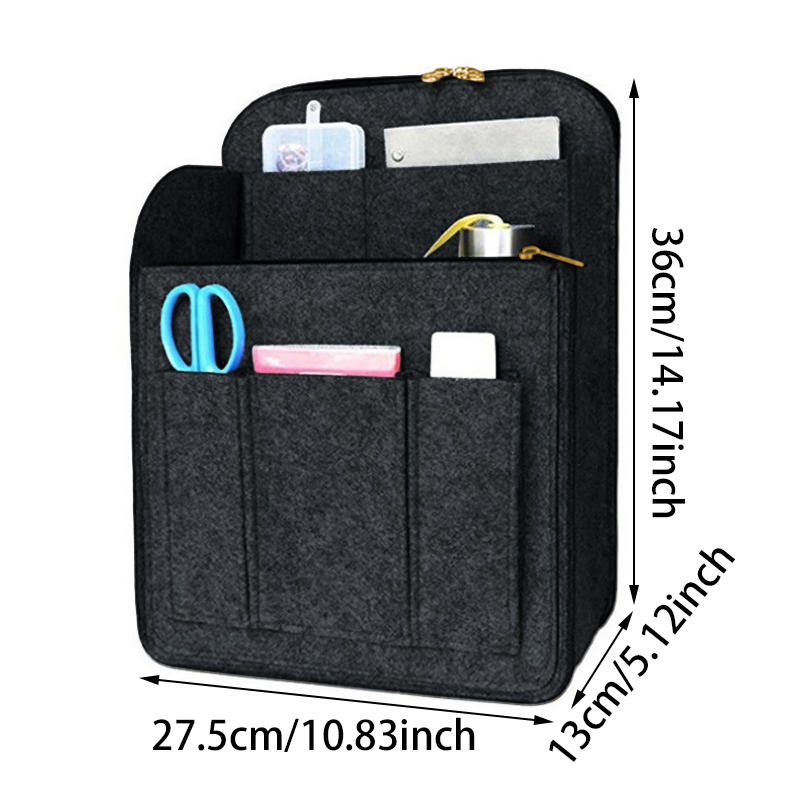 Multi-Grid Felt Backpack Organizer Insert for Women And Men Lightweight Travel Rucksack Insert with Zipper Pockets