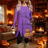 Women's Casual Printed Long Sleeve Round Neck Dress for Everyday Fashion