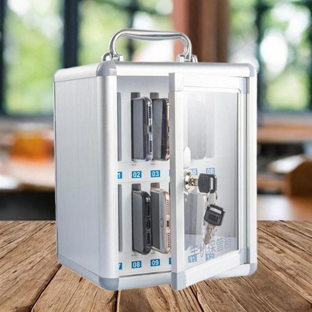 Cell Device Locker, Wall-Mounted Security Box with Handle, Portable Storage Solution for Classroom