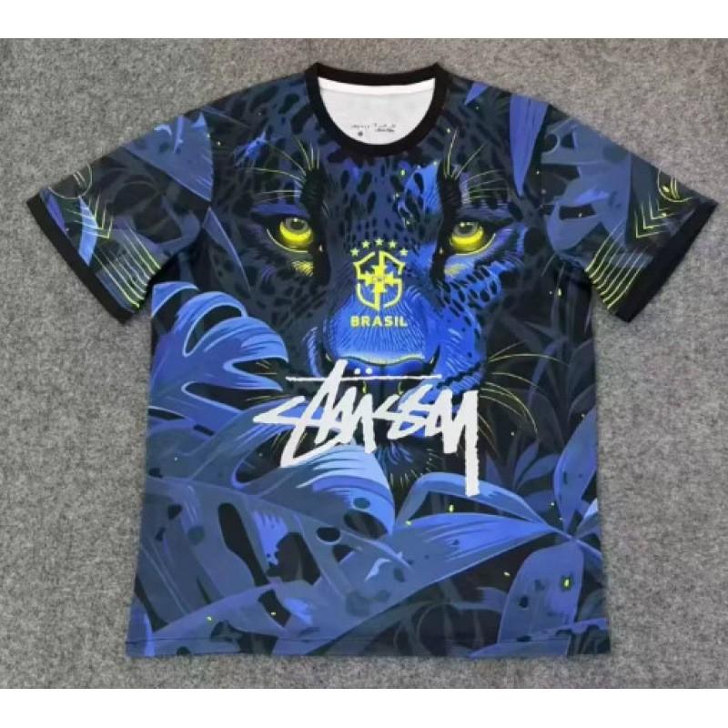 Maglia da Calcio Signature Stussy Retro Brasile Argentina Portogallo Maglia da Allenamento Calcio Uomo Donna Manica Corta