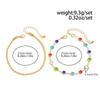 Ingemark Y2K Boho Colorful Crystal Chain Anklet for Women Summer Beach Trendy Exquisite Barefoot Ankle Bracelet Leg Jewelry Gift
