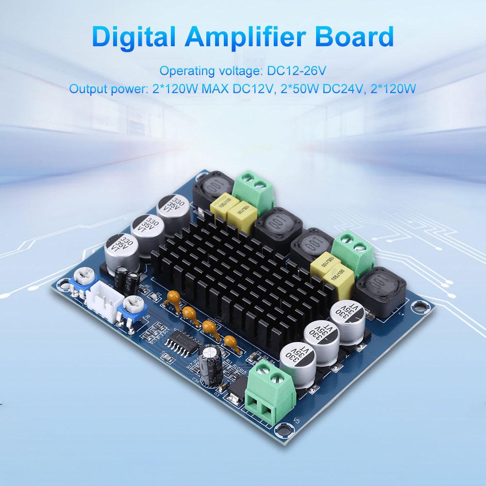 XH-M543 Strong Power Amplifier Board 2*120W Made In China TPA3116D2 DC 12-26V 2 Channel for Speaker Electronic DIY Kit