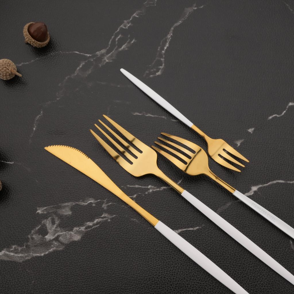 Couverts noirs en acier inoxydable 304, 30 pièces, service de table pour fête, service d'argenterie de cuisine avec cuillère à café, fourchette à Dessert