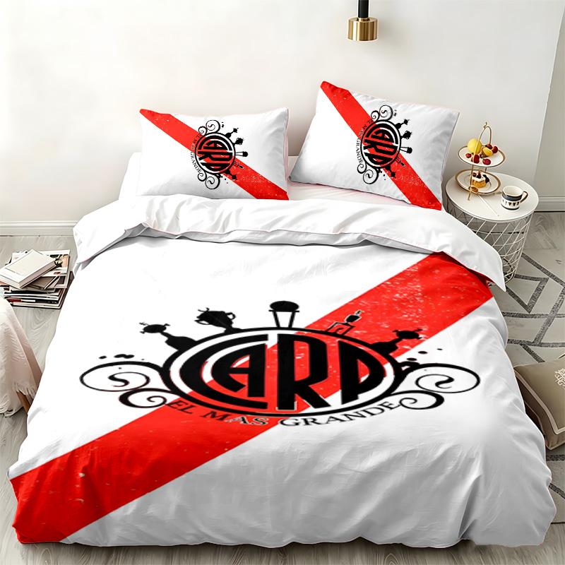 Atletico River Plate set da 3 pezzi Perfetto per l'uso in camera da letto Set di biancheria da letto confortevole include una copripiumino e due federe Ideale regalo di compleanno o di Natale