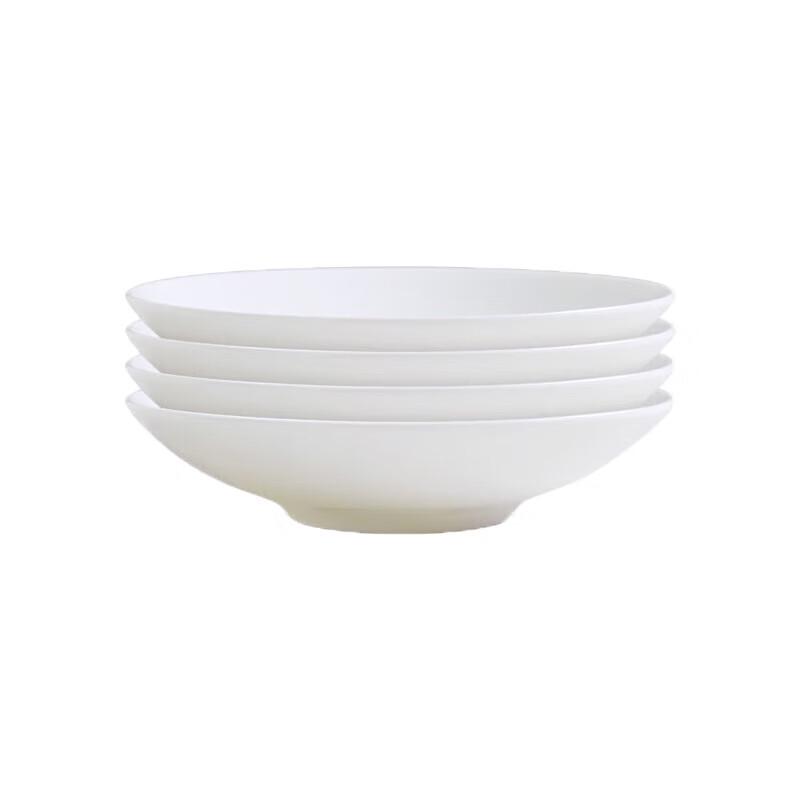 Jingdezhen White Ceramic Round Deep Plate