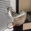 Silver Bag Women's Large Capacity 2024 New Fashion Summer Design Sense Niche Explosion Single Shoulder Crossbody Dumpling Bag