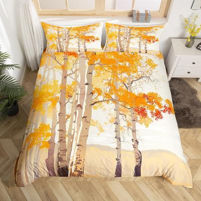 Fall Themed Duvet Covers For Kids Teens Quilt Covers Queen Size Lightweight Down Room Decor 2 Pillowcases 1 Duvet Cover No Quilt