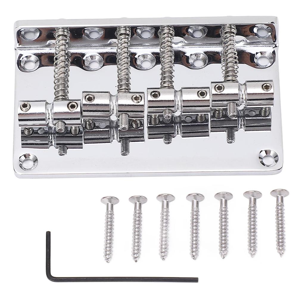 4 String Electric Bass Bridge Metal Vintage Style Fixed Guitar Bridge with Saddle 86MM