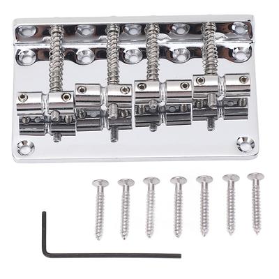 4 String Electric Bass Bridge Metal Vintage Style Fixed Guitar Bridge with Saddle 86MM