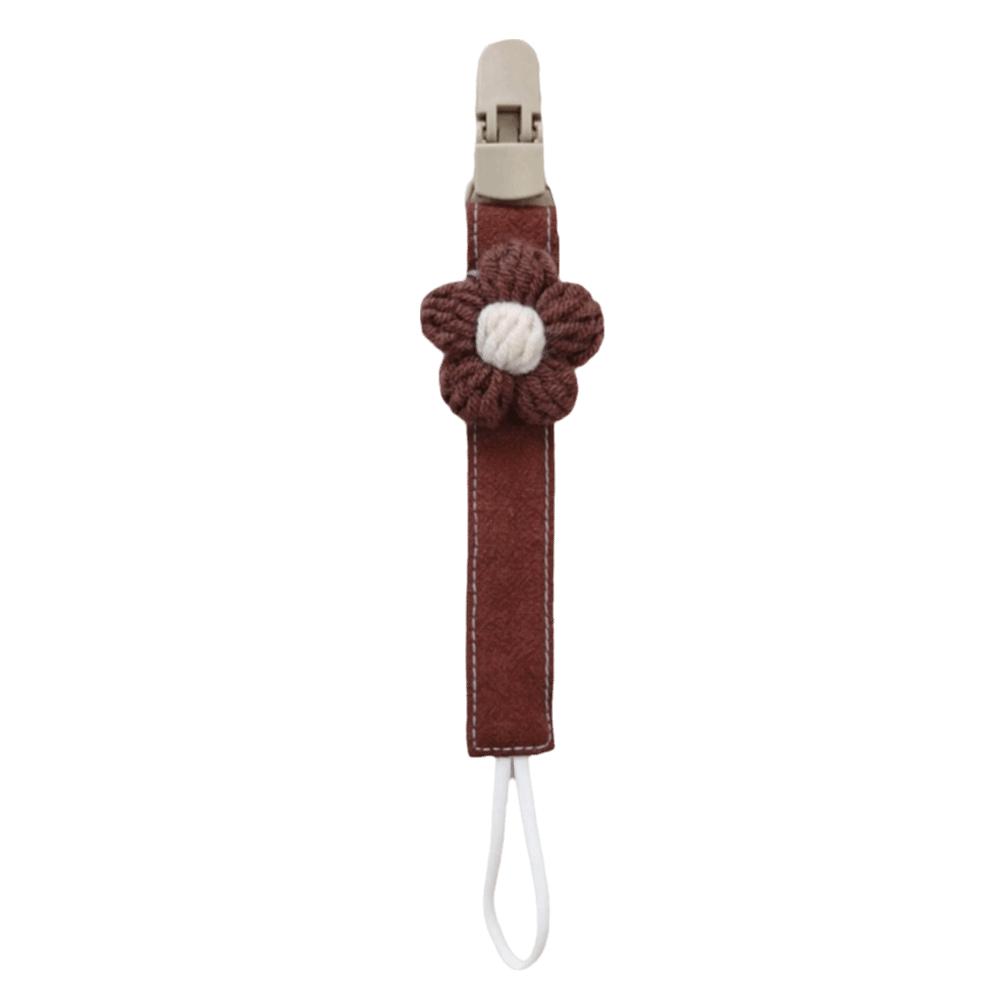 Cute Flower Dummy Nipple Holder Plastic Embroidery Pacifier Clips Baby Pacifier Chain Newborn